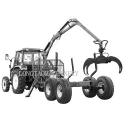 CE approved forestry machine quad bike log trailer with crane