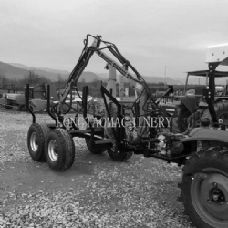 CE Approved forestry machinery log loader trailers with crane timber loading trailer