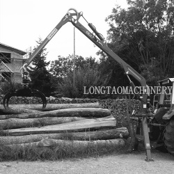 CE approved Log Loader Trailer with Crane and Grapple for Tractor log trailer with crane for tractor