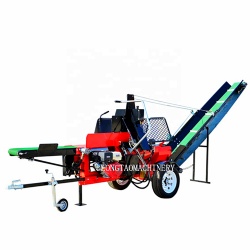 CE approved 20ton hydraulic wood processor splitter with conveyor belt